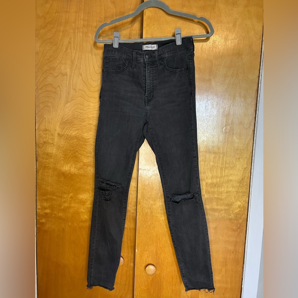 Madewell Black High Rise Ripped Jeans - Picture 3 of 8